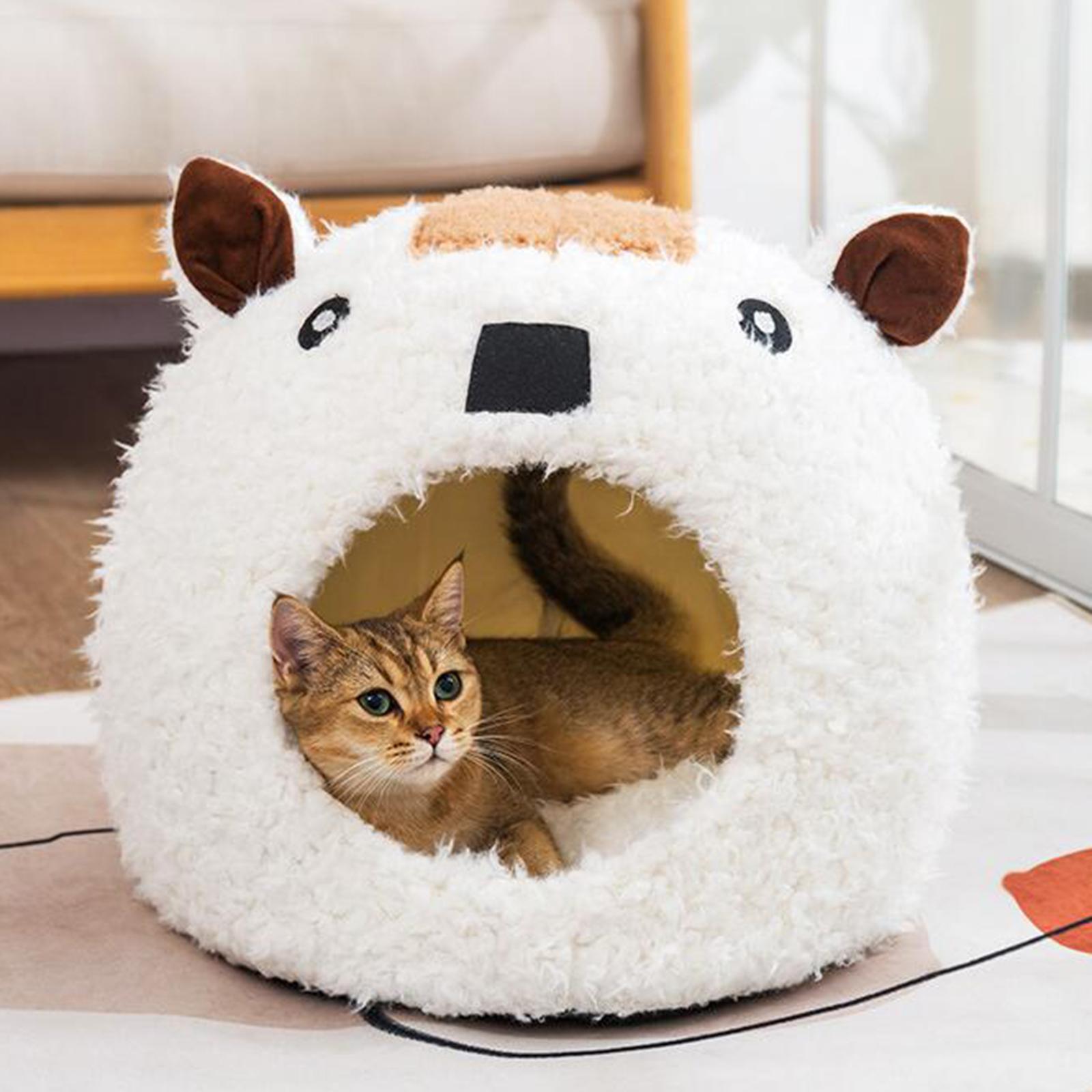 Pet Bed Hut Puppy Kennel Warm Nest Dog House Kitten Cave Tent Cozy Animals Shaped Cat Bed