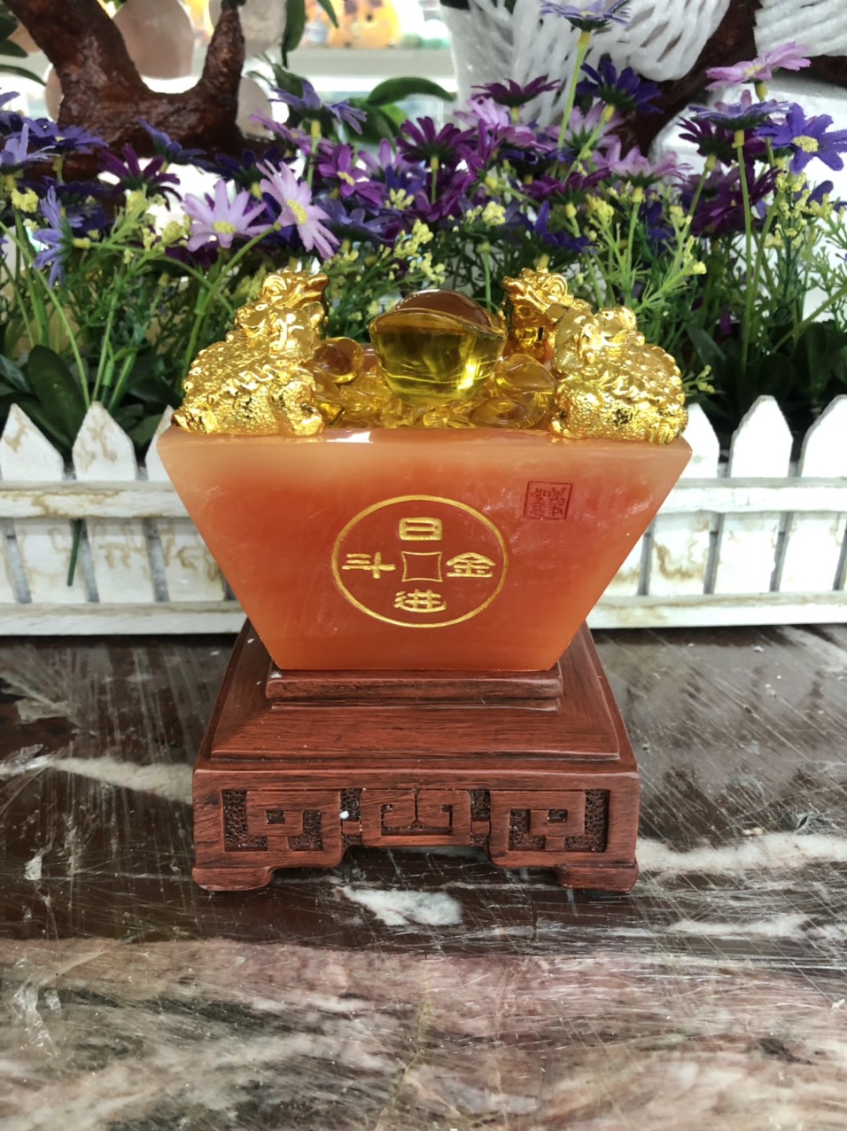 Bát Tụ Tài, Bát Tụ Bảo đá mã não đỏ Hút Tài, Hút Lộc, Chiêu tài nạp lộc - Cao 15 cm và 18 cm