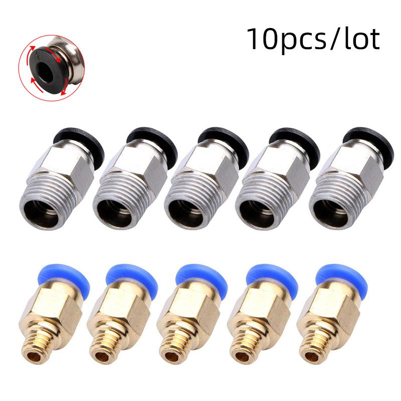 10pcs/lô đầu nối khí nén PC4-M10 cho các bộ phận máy in 3D