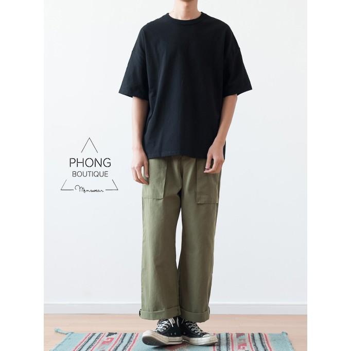 Áo thun tay lỡ cotton trơn Phong Boutique