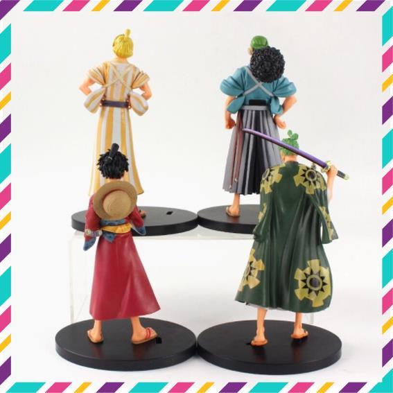 Mô Hình One Piece Vương Quốc Wano Luffy, Zoro, Usop, Sanji, Nami, Brook, Choper - Cao 20cm- Mô Hình Figure