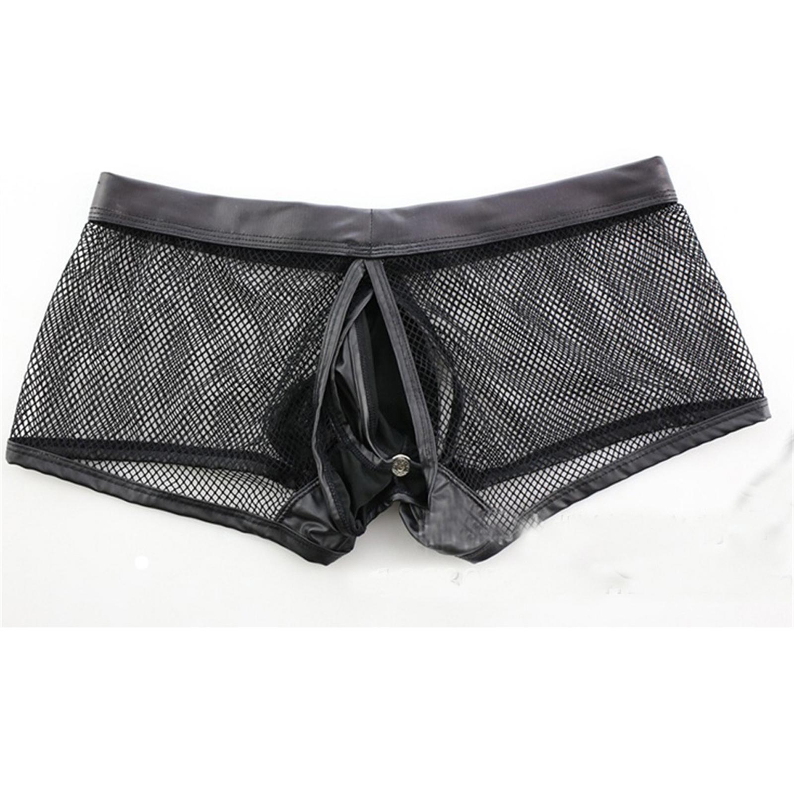 Men Underpants Comfortable Quick Drying Elastic Transparent Shorts Low Rise