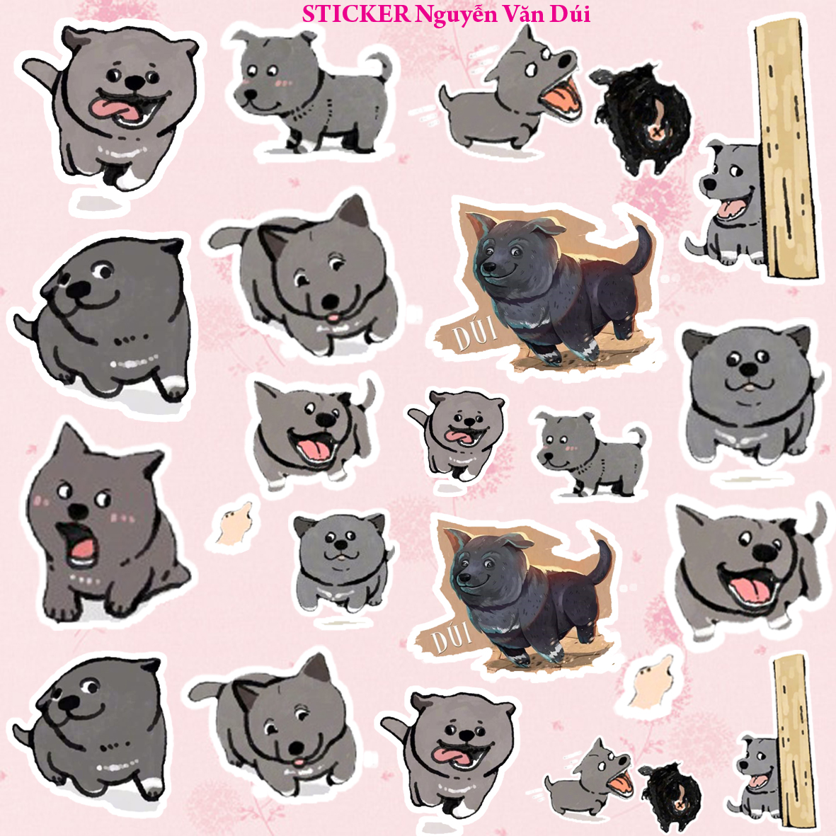 Sticker/ Hình dán Nguyễn Văn Dúi (1 set 22 sticker)