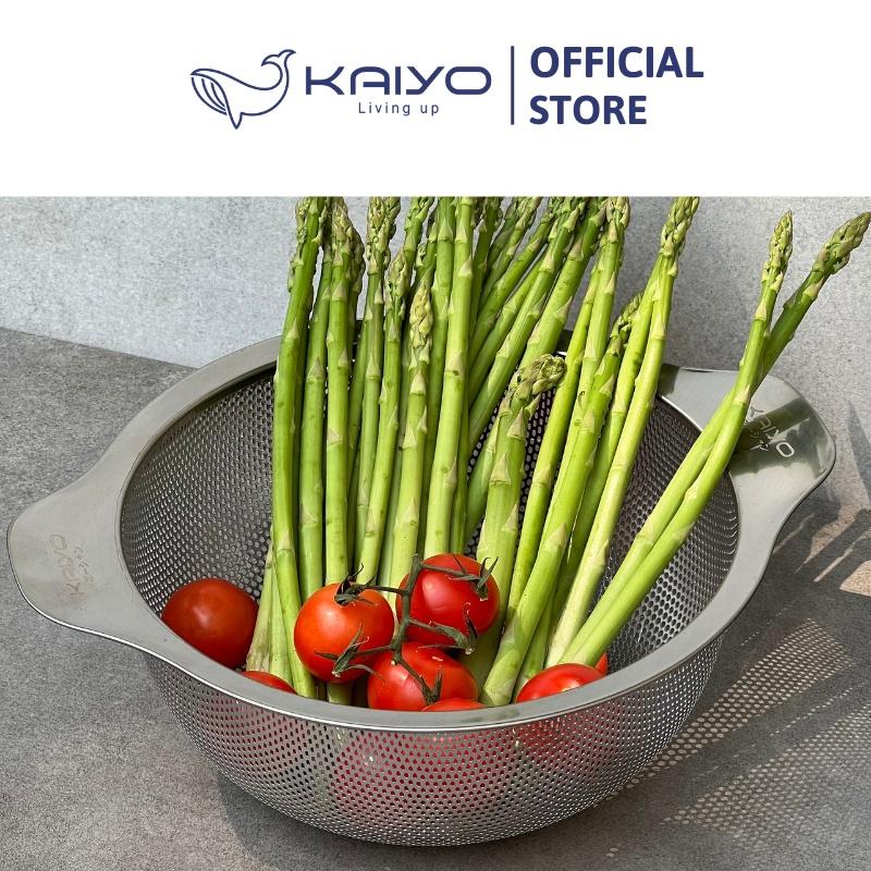 Bộ tô trộn và rổ inox Kaiyo, size 24cm