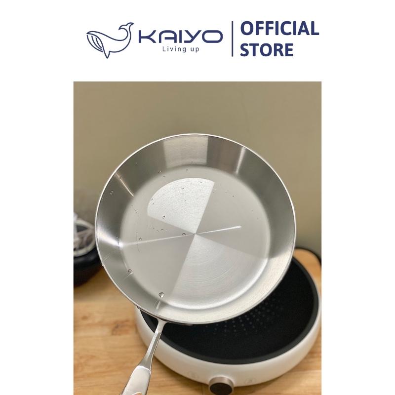 Chảo inox trơn thân đáy liền 3 lớp Tri-Ply Kaiyo, size 20cm