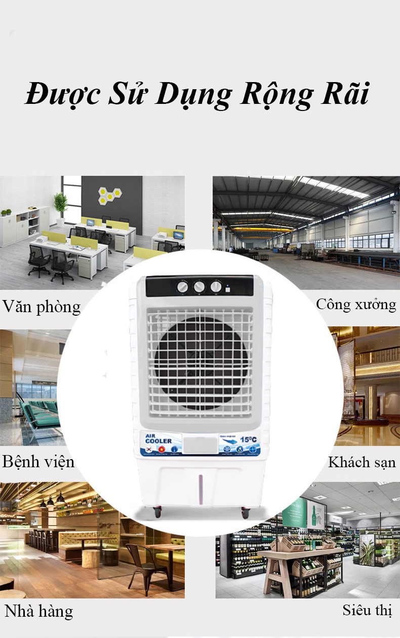 Quạt Điều Hòa CC90 Cơ Dung Tích 130L , Máy Làm Mát Không Khi Bằng Hơi Nước , Tính Năng Ưu Việt, Tiết Kiệm Chi Phí, Công Suất Lớn, Lưu Lượng Gió Mạnh Mẽ, An Toàn Cho Gia Đình Bạn