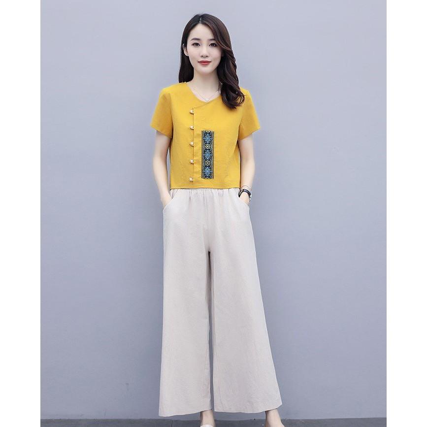 Set Bộ Đồ Nữ Chất Đũi Mềm Mát Sang Trọng Trẻ Trung Nhẹ Nhàng