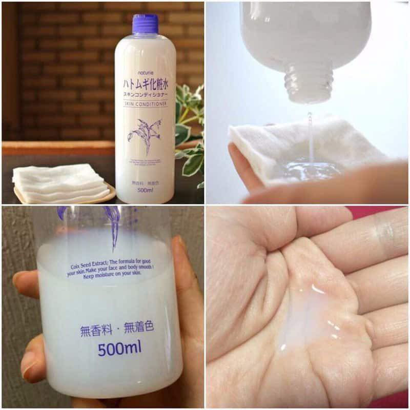 Nước Hoa Hồng Naturie Hatomugi 500ml chiết xuất từ ý dĩ cho da gặp vấn đề lỗ chân lông, mụn