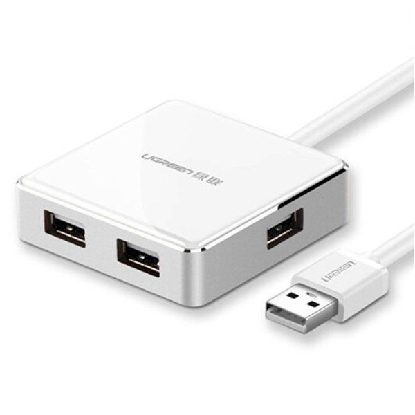 Bộ Chia USB 2.0 Ra 4 Cổng Ugreen 20803 (20cm) - Trắng - Hàng Chính Hãng