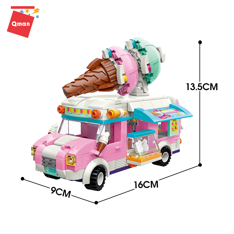 Đồ chơi lắp ráp, xếp hình Qman 2029 - Xe Kem dành cho bé gái từ 6 tuổi