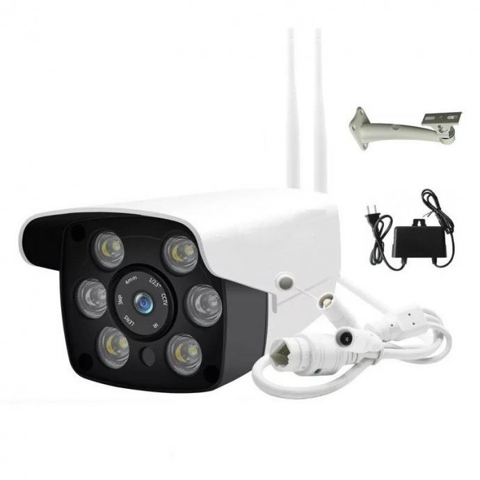 Camera IP Wifi Trong nhà Ngoài trời Carecam 23DK200-HK 2 Râu FullHD 1080P 4 LED trợ sáng đàm thoại 2 chiều (Trắng) Hàng Nhập Khẩu