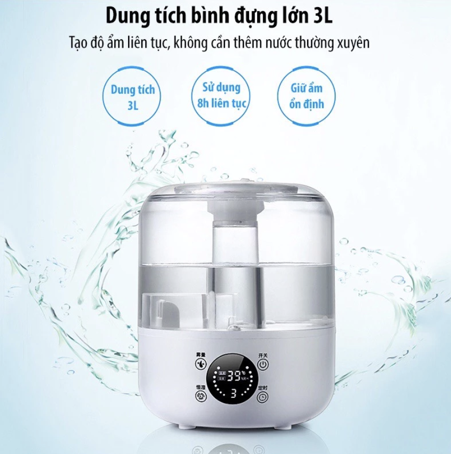 Máy Phun Sương Tạo Độ Ẩm Không Khí Xiaomi Beiwei KLS-08 Dung Tích 3L Lít - Hàng Nhập Khẩu