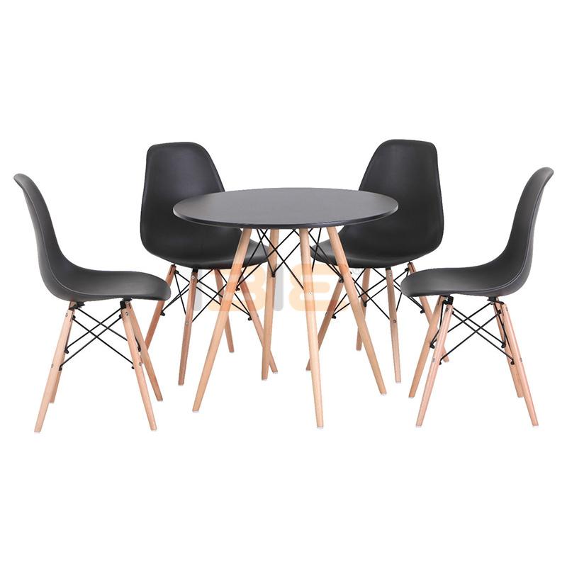 Ghế Eames chân gỗ đan IBIE nhiều tùy chọn