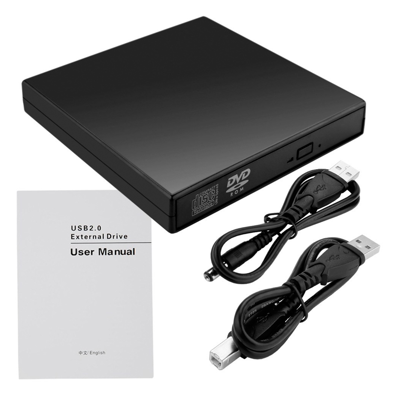 Combo DVD Gắn Ngoài (Gồm Box + DVD) To USB 2.0 (Đọc, Ghi CD - DVD) – Hàng Nhập Khẩu