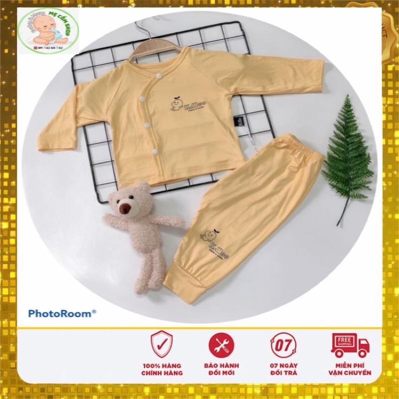 Bộ dài tay cho bé cúc chéo quần đắp đũng chất thun lạnh cotton mát mịn hàng chuẩn