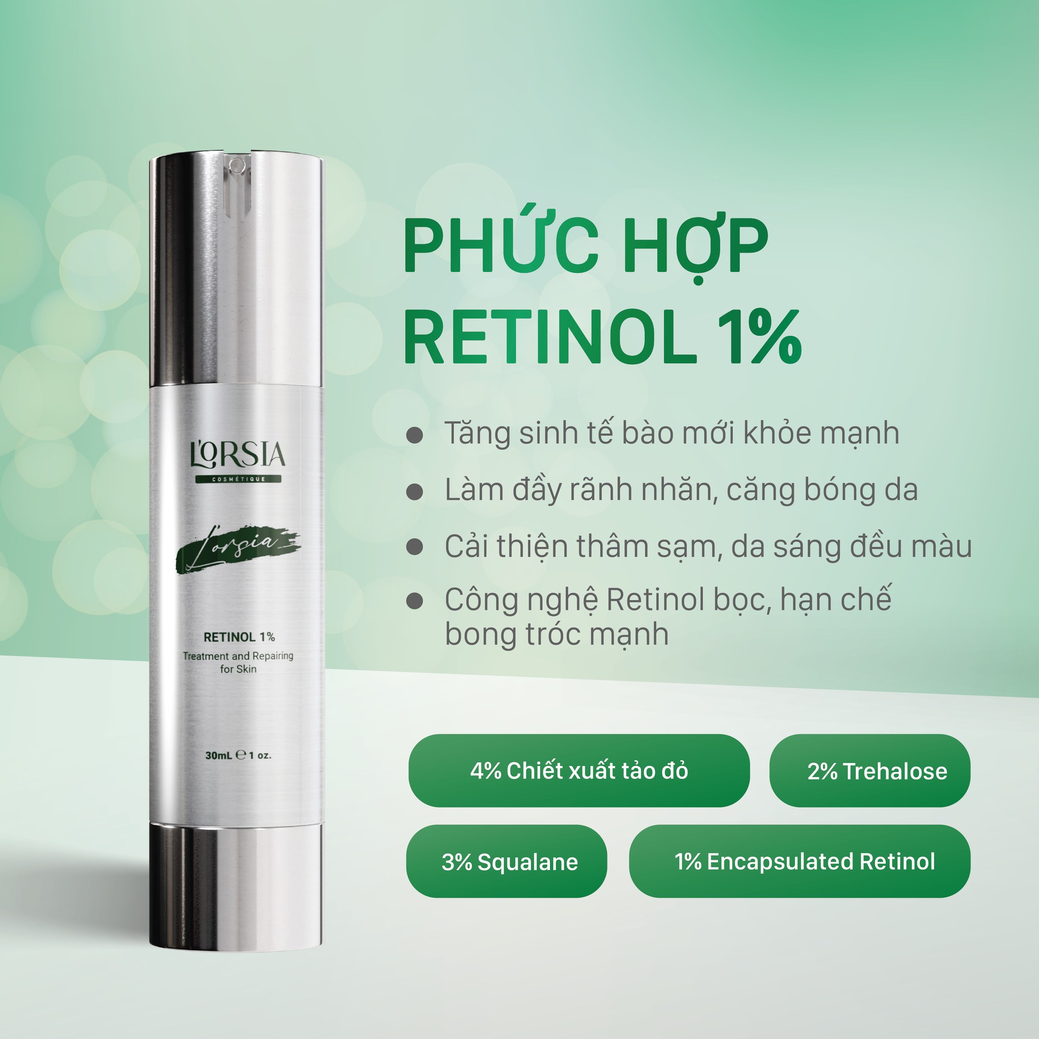 Kem Dưỡng L’orsia Phức Hợp Retinol 1% Chống Lão Hoá Chuyên Sâu 30ml