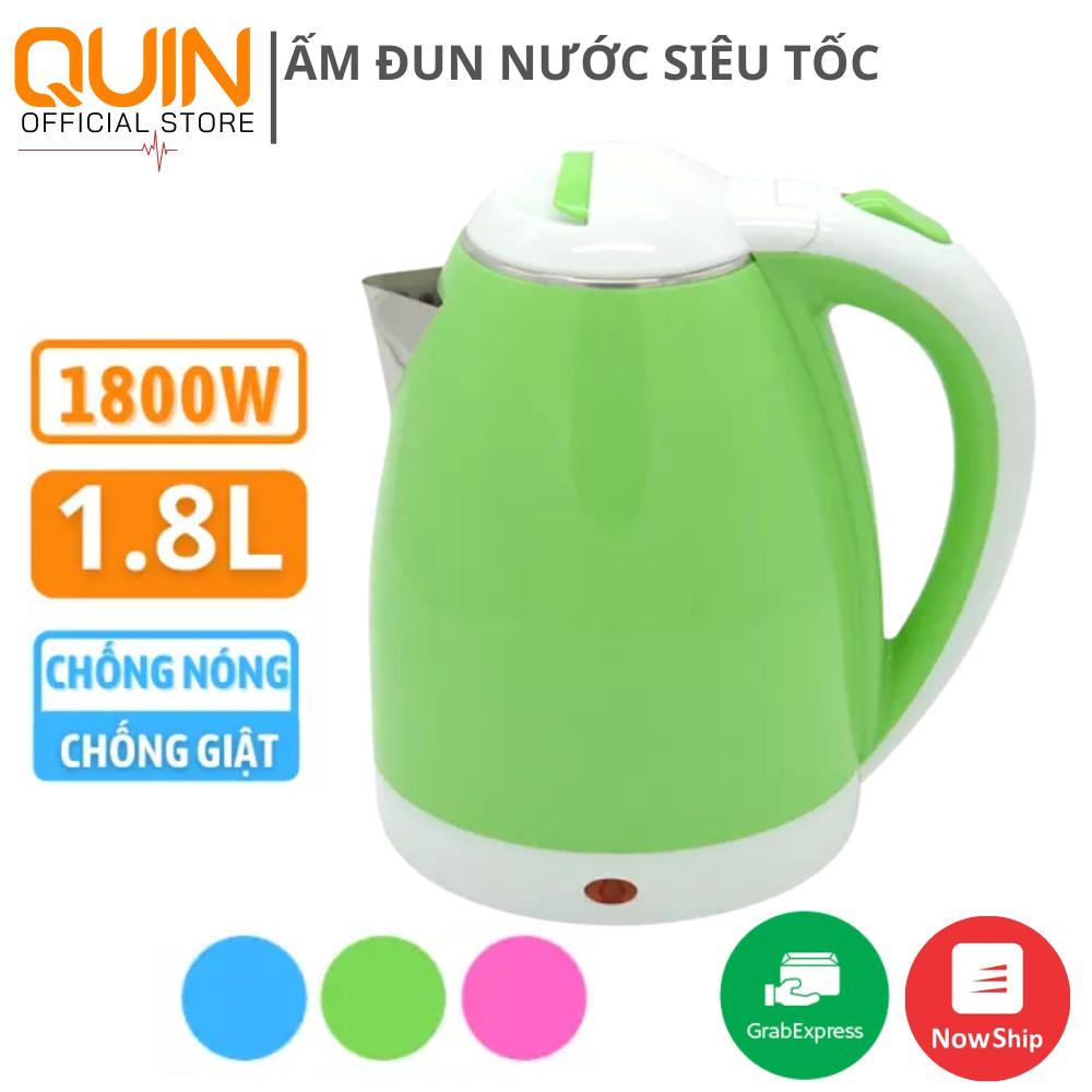 Ấm Điện Siêu Tốc Màu 2 Lớp Cách Nhiệt Chống Nóng 1,8L