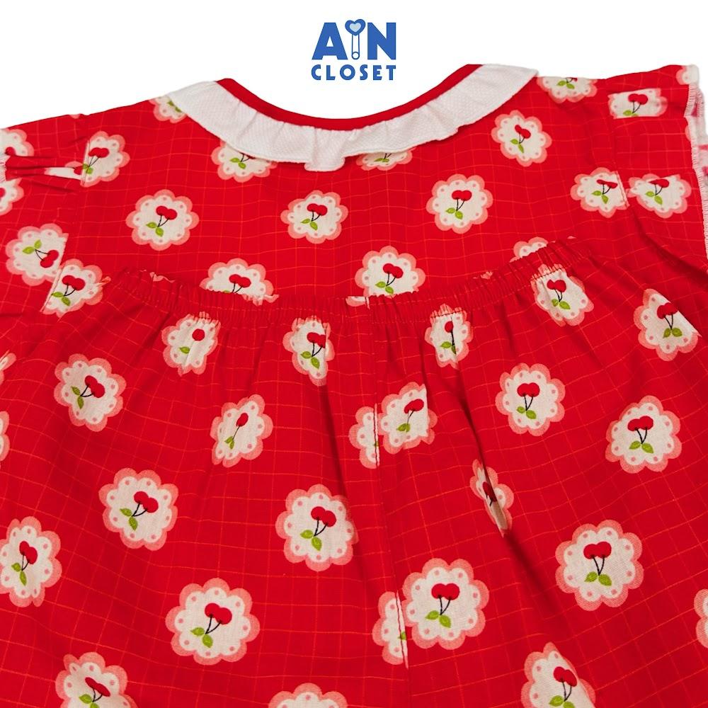 Bộ quần áo Ngắn bé gái họa tiết Cherry Chấm Đỏ Cotton - AICDBG0P19D9 - AIN Closet