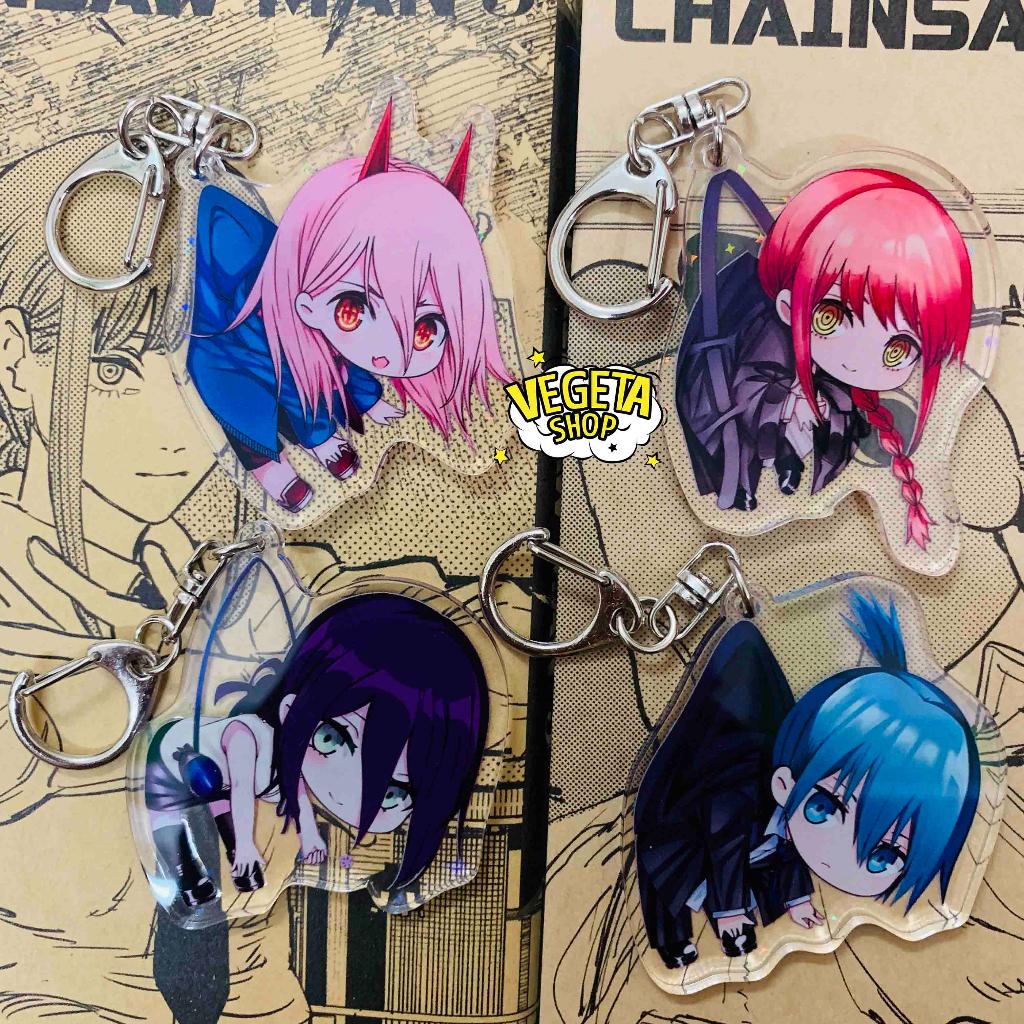 Móc khoá Chainsaw man - Móc khóa Pochita Denji Power Makima Aki Reze Quỷ cưa Quỷ kiếm Katana Quỷ máu - Acrylic 2 mặt