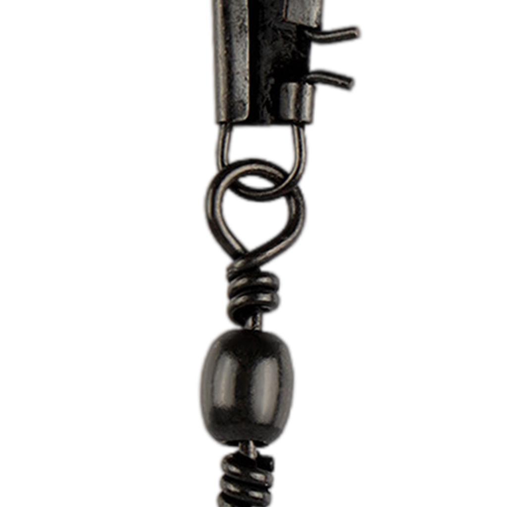 10 pcs Barrel Swivel Bearing with Safty Snap Connector Solid Rings Pin Fishing Connectors