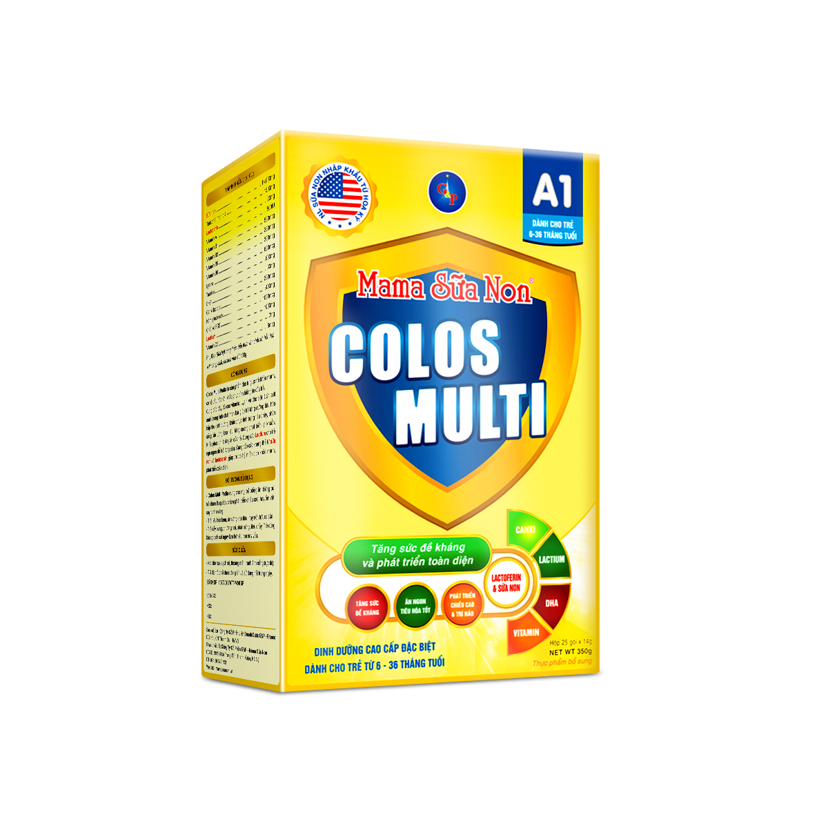 Sữa bột Colosmulti A1 hỗ trợ tăng cường sức đề kháng cho trẻ hộp 25 gói x 14g