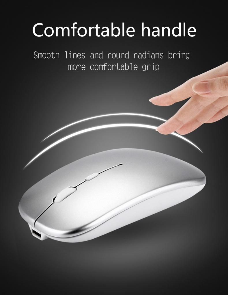 Chuột Không Dây 2.4G Cực Silent Mouse Chuột Sạc Di Động USB Mice1600DPI Silent Chuột Wirless Dành Cho Máy Tính Laptop
