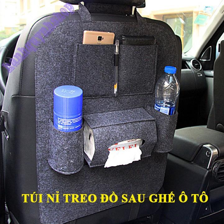Túi Nỉ Đựng Đồ Treo Sau Ghế Ô Tô Xe Hơi 6 Ngăn