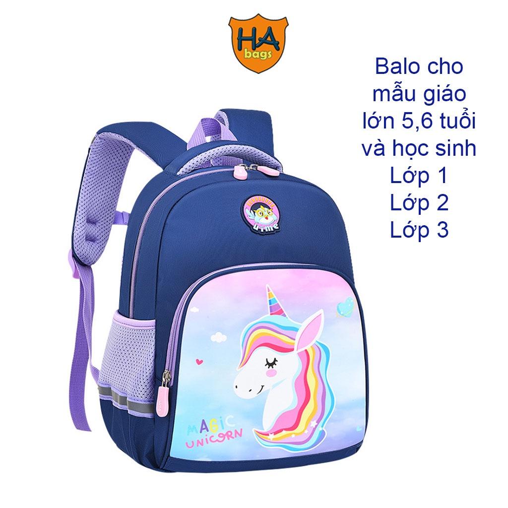 Balo cho học sinh lớp 1, 2, 3 siêu nhẹ HA1007 , kích thước 38x28x16cm