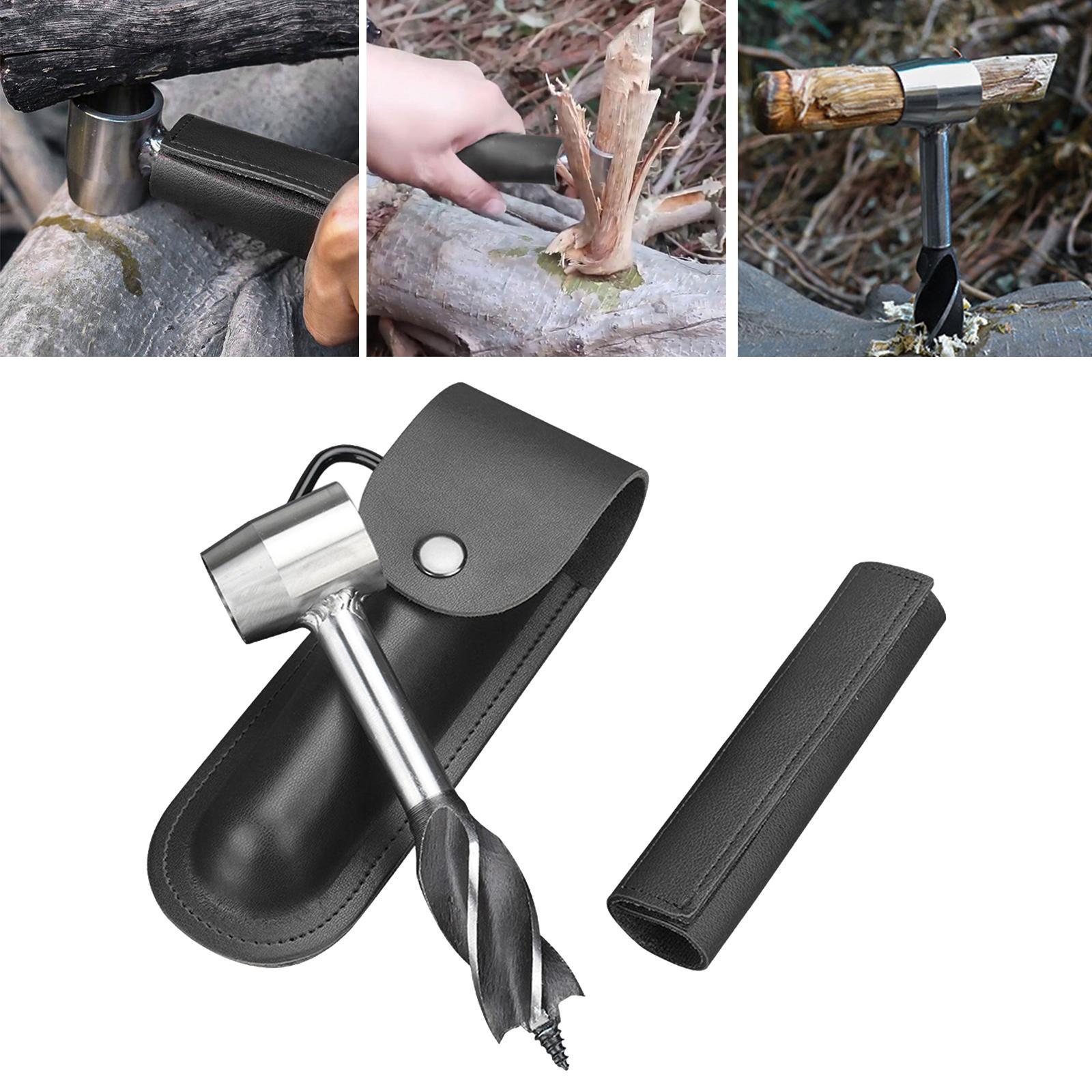 Hand Auger Drill Bit Woodworking Hand Screw Drill Camping Tool black