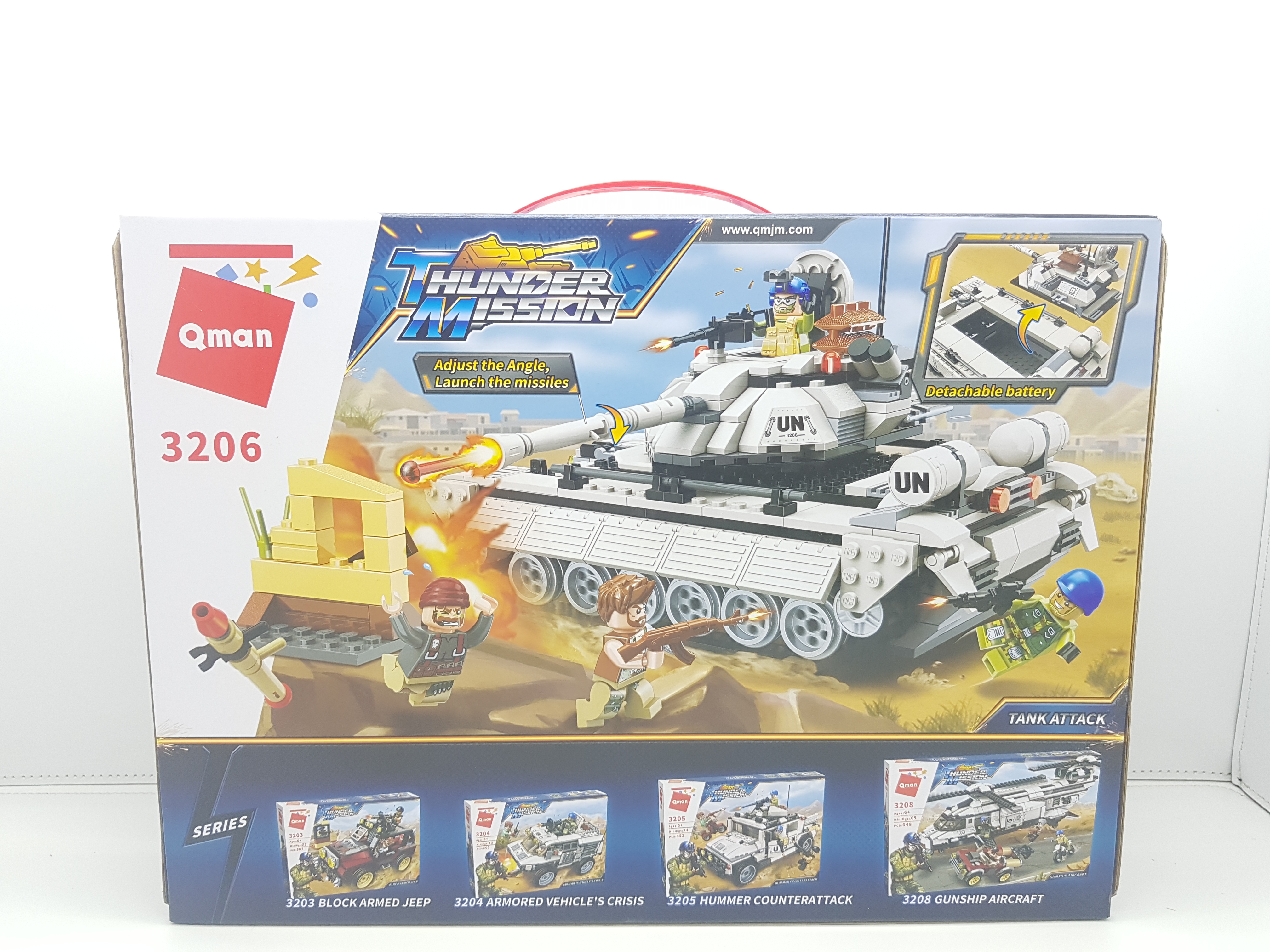 Đồ chơi lắp ghép, xếp hình xe tăng Cuộc tấn công TM3206 QMAN Tank Attack