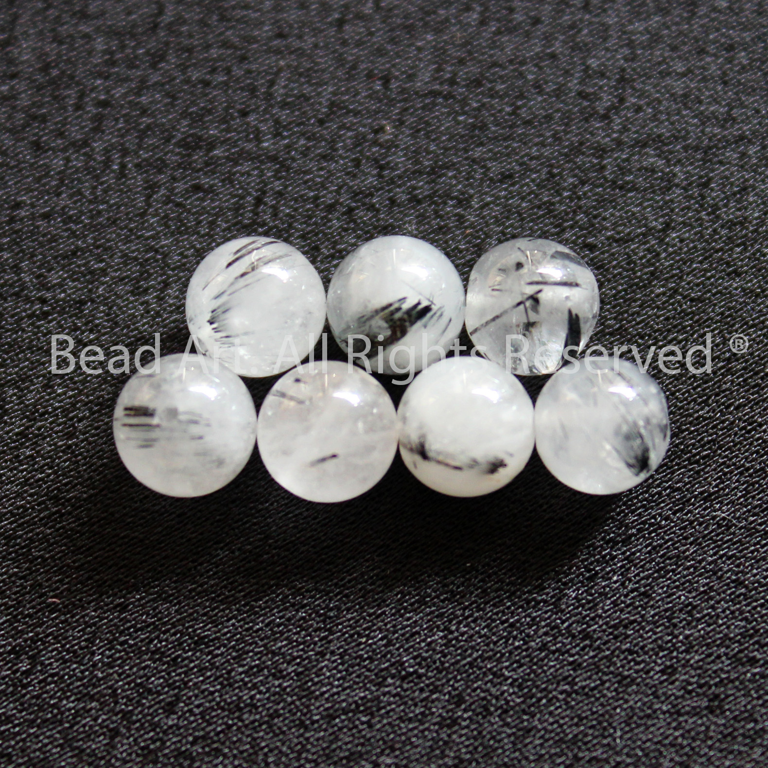 5MM Đá Thạch Anh Tóc Đen Tự Nhiên, Black Rutilated Quartz, Loại A, Đá Phối Vòng Tay Phong Thuỷ, Chuỗi Hạt, Trang Sức, Hợp Mệnh Thủy, Mộc - Bead Art