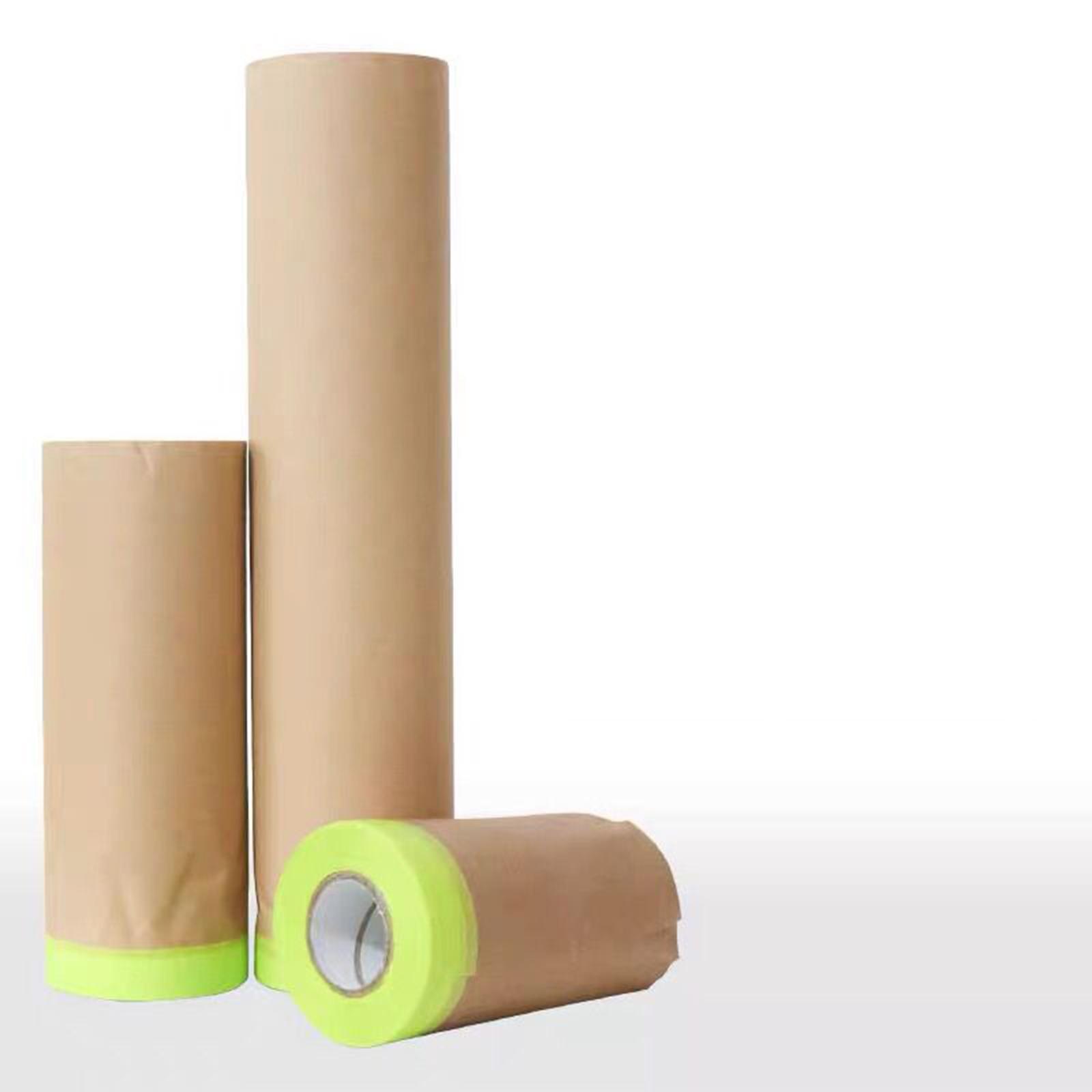 Pre Taped Masking Tape Painting Tape Roll 15M Covering Anti Scratch Painting Wall Treatment for Projects Wall Automotive Covering Skirting