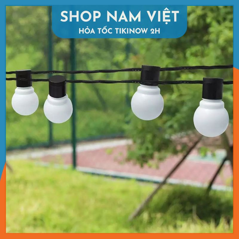 Đèn Led Ping Pong Chuôi Đen Bóng 5cm, Dài 5m 20 Bóng Đèn Chống Nước Trang Trí Ngoài Trời - Chính Hãng NAVIVU