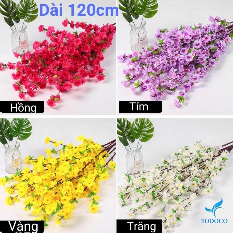 Cành đào giả trang trí tết decor phòng khách cao cấp chụp ảnh đẹp dài 65 - 120cm H00