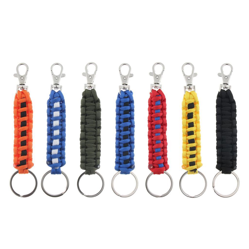 2-4pack Outdoor Emergency Kit Paracord Key Chain Ring Rope Parachute Cord