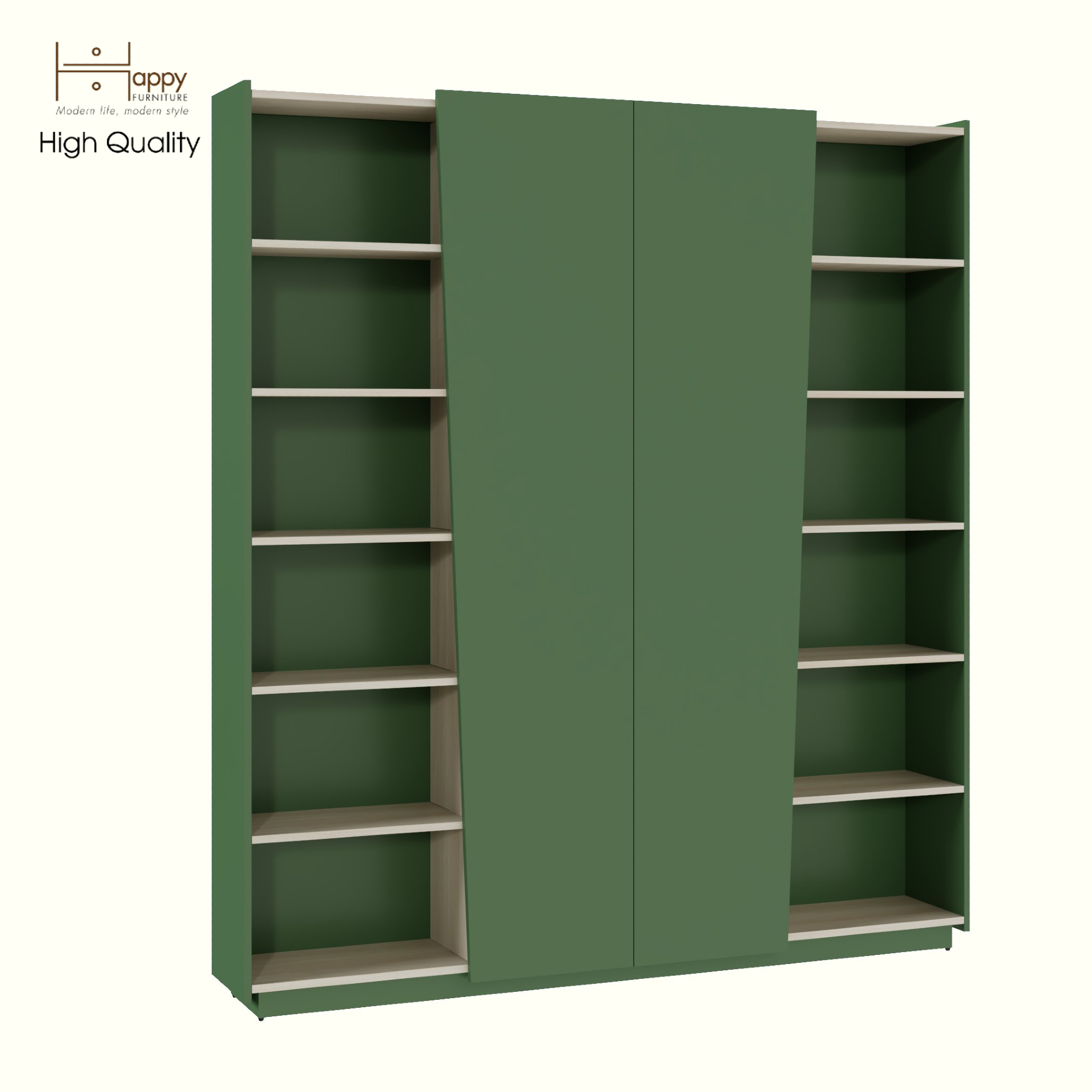 [Happy Home Furniture] VIGGO, Kệ sách 2 cửa mở, 180cm x 28cm x 200cm ( DxRxC), KSA_050