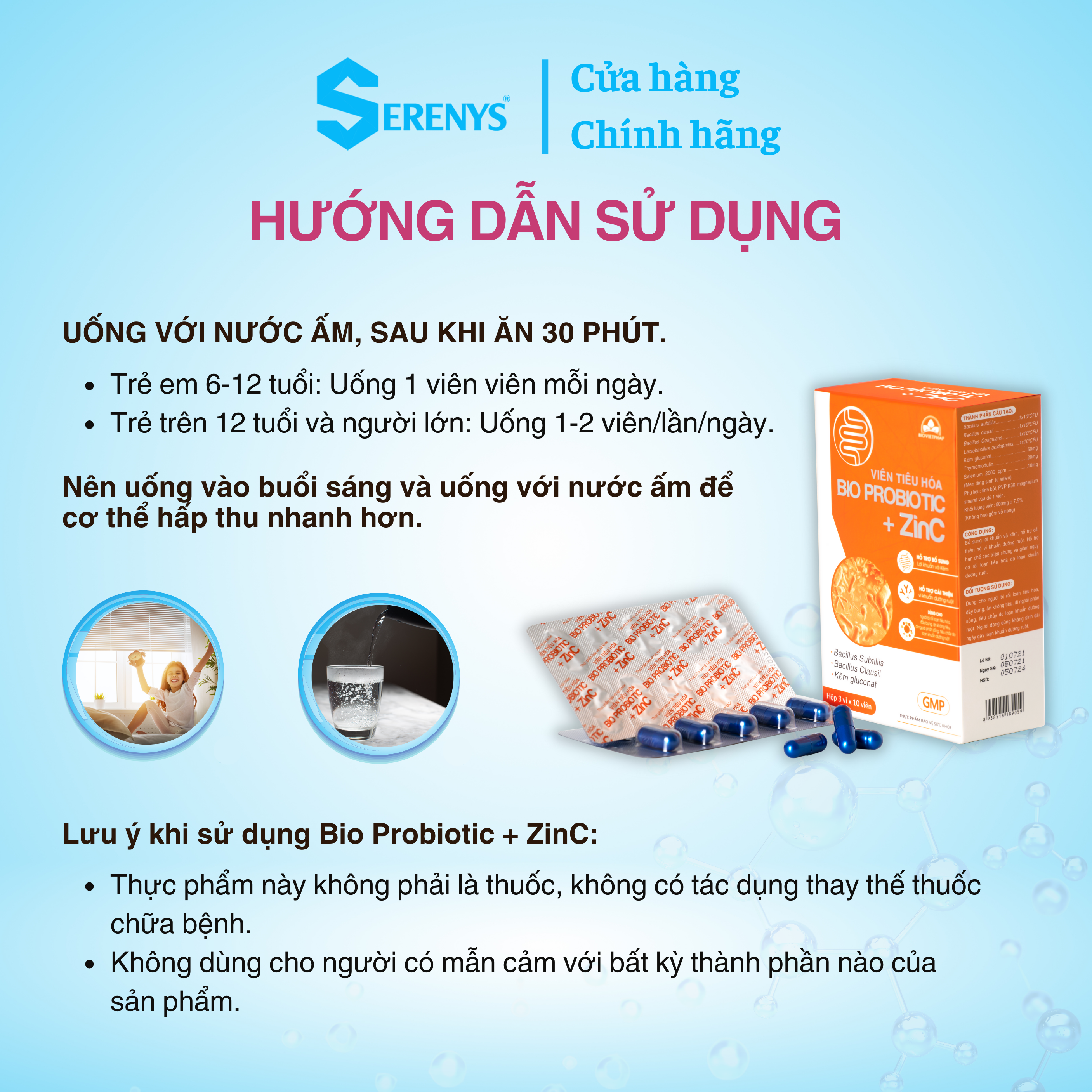 Combo 2 Hộp Thực phẩm bảo vệ sức khỏe viên tiêu hóa Bio Probiotic + ZinC