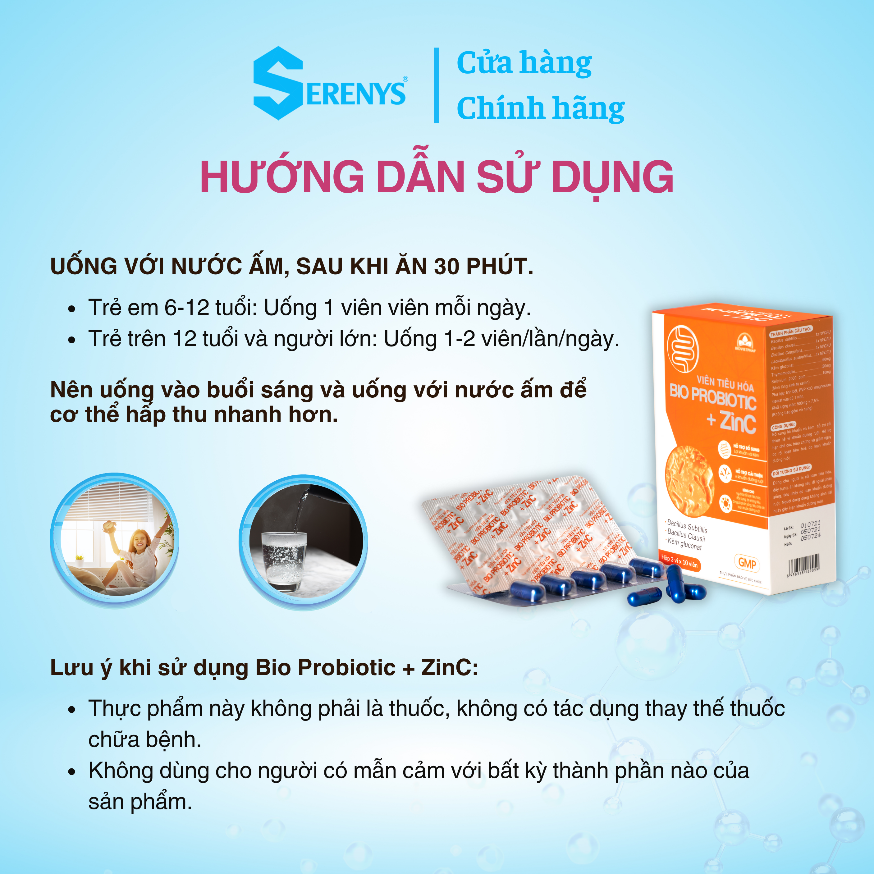 Viên uống tiêu hóa Bio Probiotic + ZinC (Hộp 30 viên)