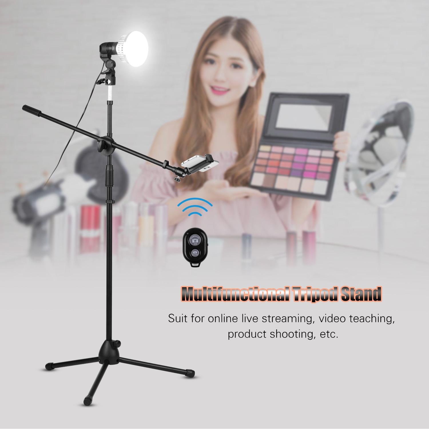 Bộ chân đế ánh sáng chụp ảnh chuyên nghiệp 140cm / 4,6ft có thể điều chỉnh độ cao có thể điều chỉnh bằng hợp kim nhôm bền Màu đen - Phích cắm của Hoa Kỳ