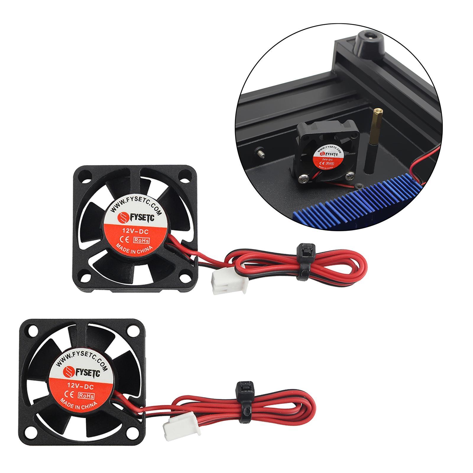 2-pack Mini 12V DC Brushless Cooling Fan 3010 for 3D Printer V6 V5