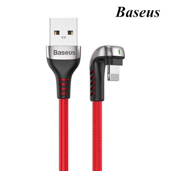 Dây cáp sạc Lightning dài 200cm Baseus U-shaped Lamp cho iPhone/ iPad hỗ trợ cho game thủ (2.4A, LED Light, Fast Charging Cable) - Hàng chính hãng