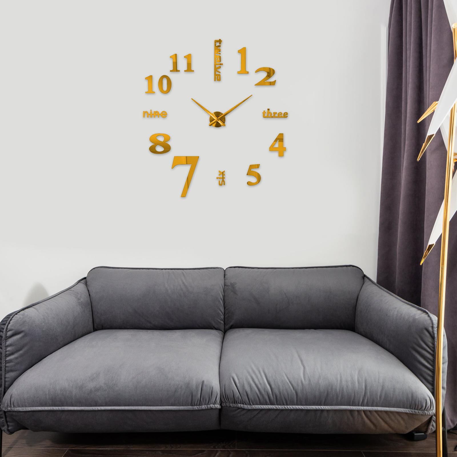 Wall Clock DIY Digital Clock Sticker Acrylic Decal for Home Decor Office