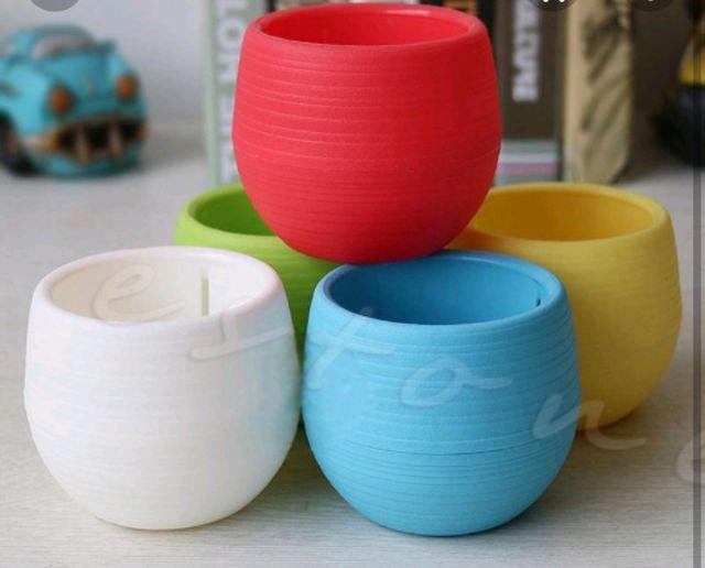 Chậu hoa mini trang trí- Chất liệu nhựa PVC bền đẹp