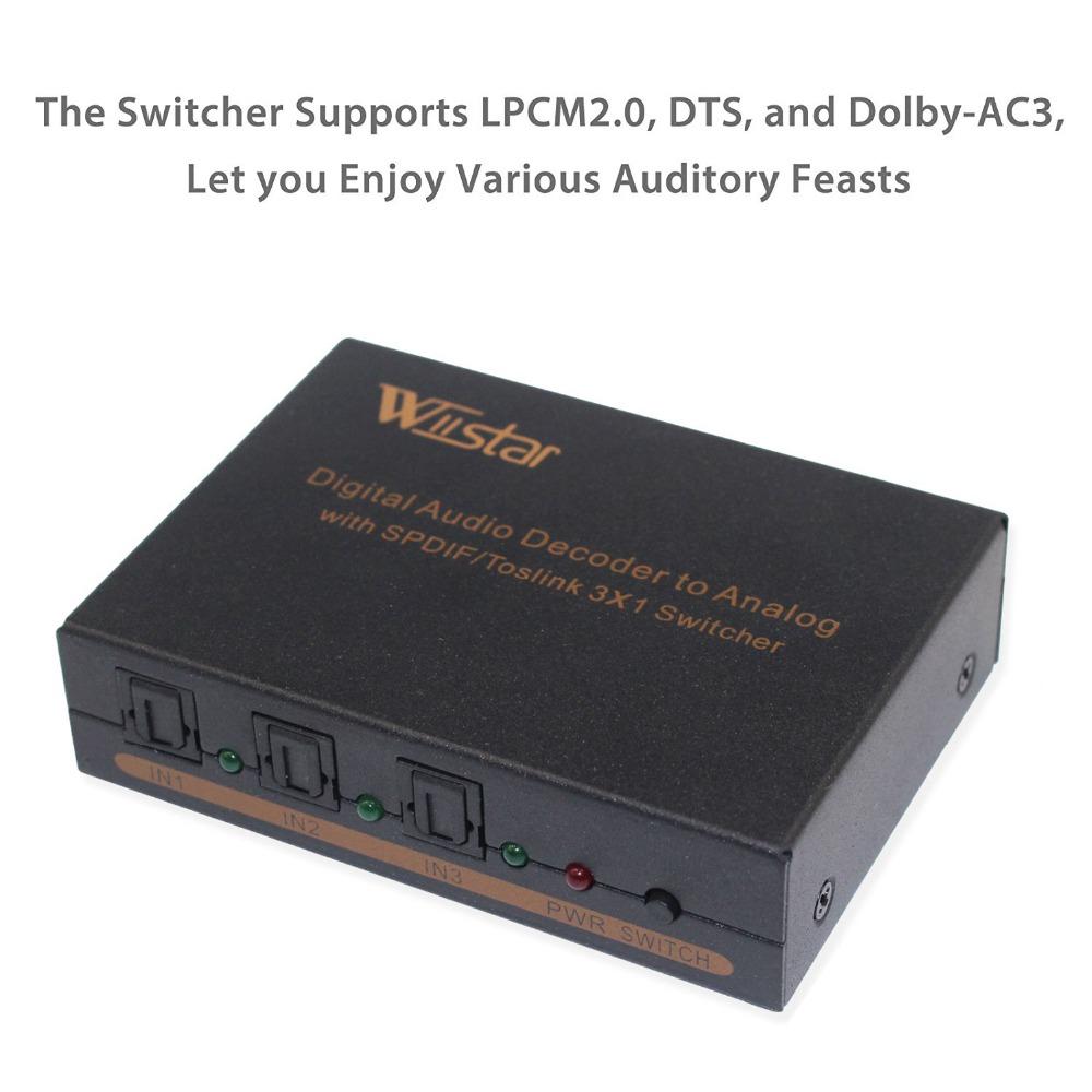 SPDIF/TOSLINK Bộ chuyển đổi âm thanh quang 3x1 Bộ mở rộng bộ chuyển mạch quang kỹ thuật số