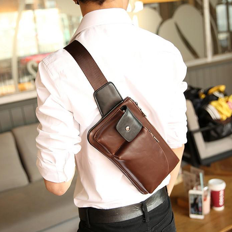 Túi Ngực Nam Retro PU