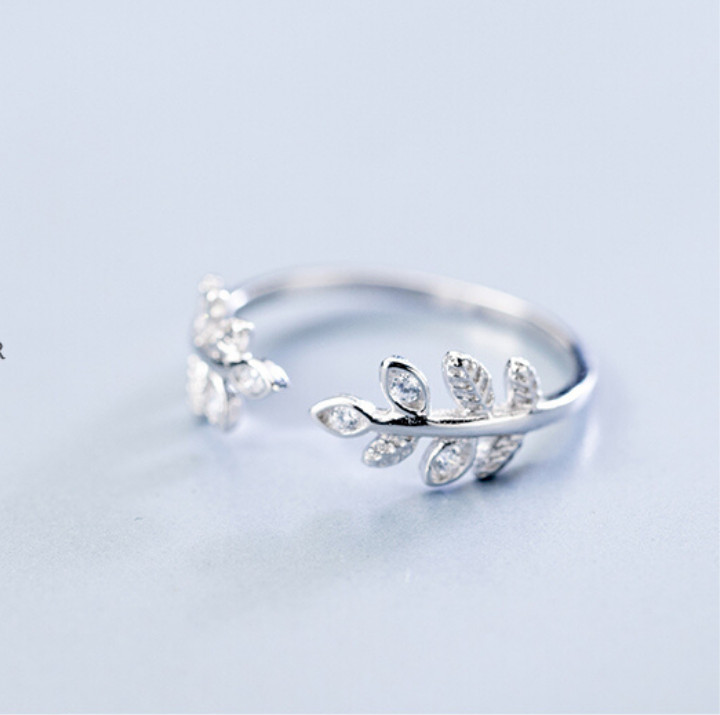 Nhẫn Bạc Nữ 925 Vòng Nguyệt Quế.