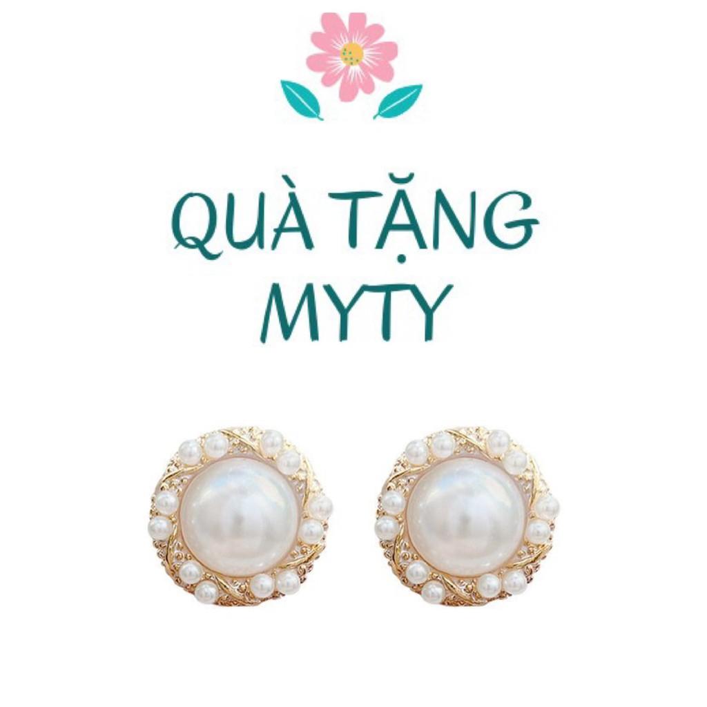 Bông Tai Dáng Nụ Tròn Đính Đá, Phong Cách Hàn Quốc Hiện Đại, BT10