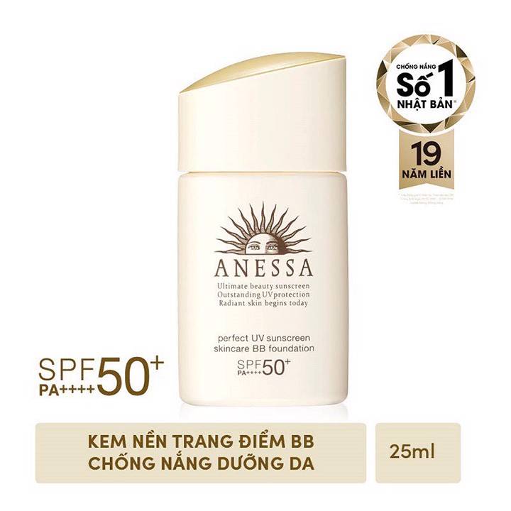 Kem Nền Trang điểm Chống Nắng Dưỡng Da Anessa Perfect UV BB Founđation SPF 50+ PA++++ 25ml