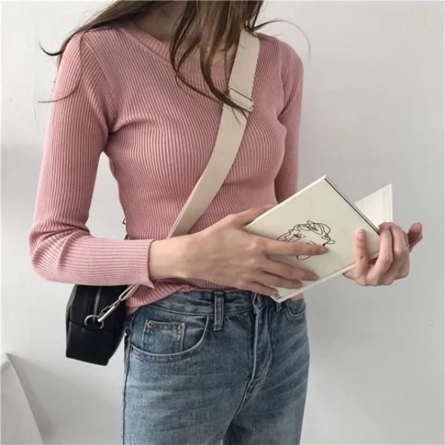 Áo len CỔ LỌ tăm nhỏ cho bạn nữ