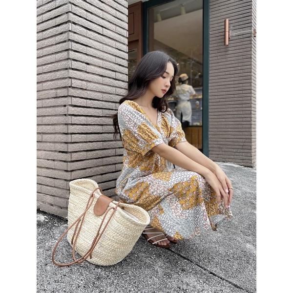 Đầm Linen Pure lụa mềm hoạ tiết thổ cẩm lạ mắt- Thiết kế từ